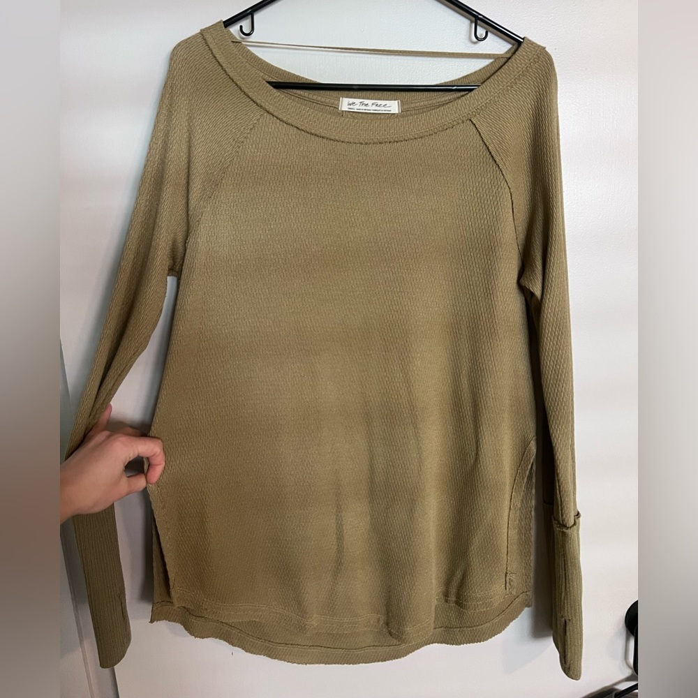 Free People Snowy Thermal, Green, Small